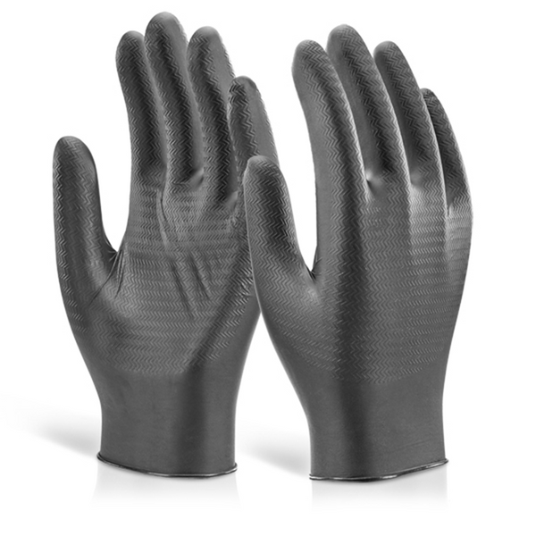 Glovezilla Super Strong Nitrile Textured Disposable Grip Glove Powder Free